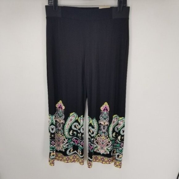 INC International Concepts Floral Damask Paisley Cropped Wide Leg Pants Size XS - Picture 5 of 9